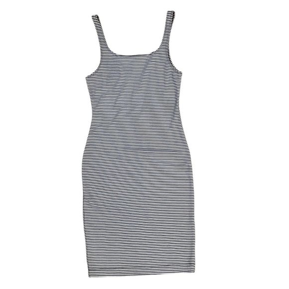 Zara Women's Trafaluc  Black and White Striped Tank Sheath Bodycon Dress Small - Picture 1 of 7